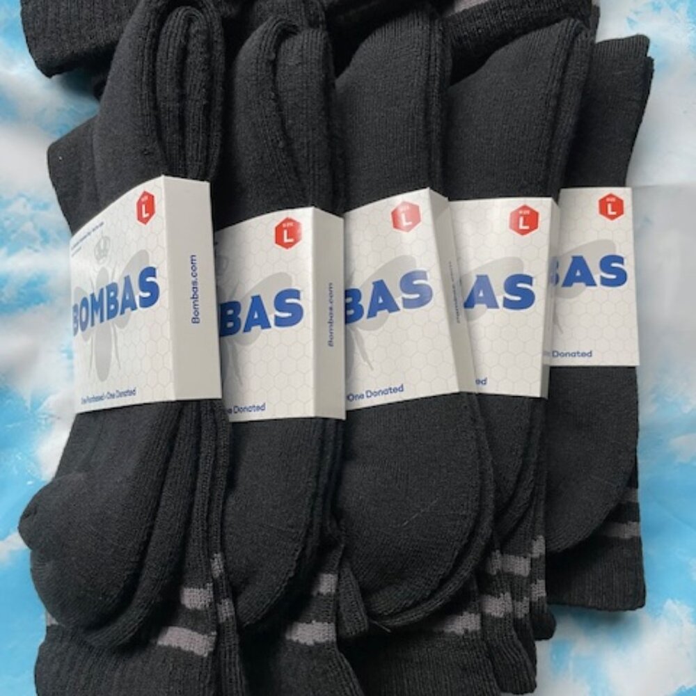 Large Bombas Socks Bundle x 10 pairs Half Calf Black MENS ATHLETIC DEAL NWT - Picture 2 of 10